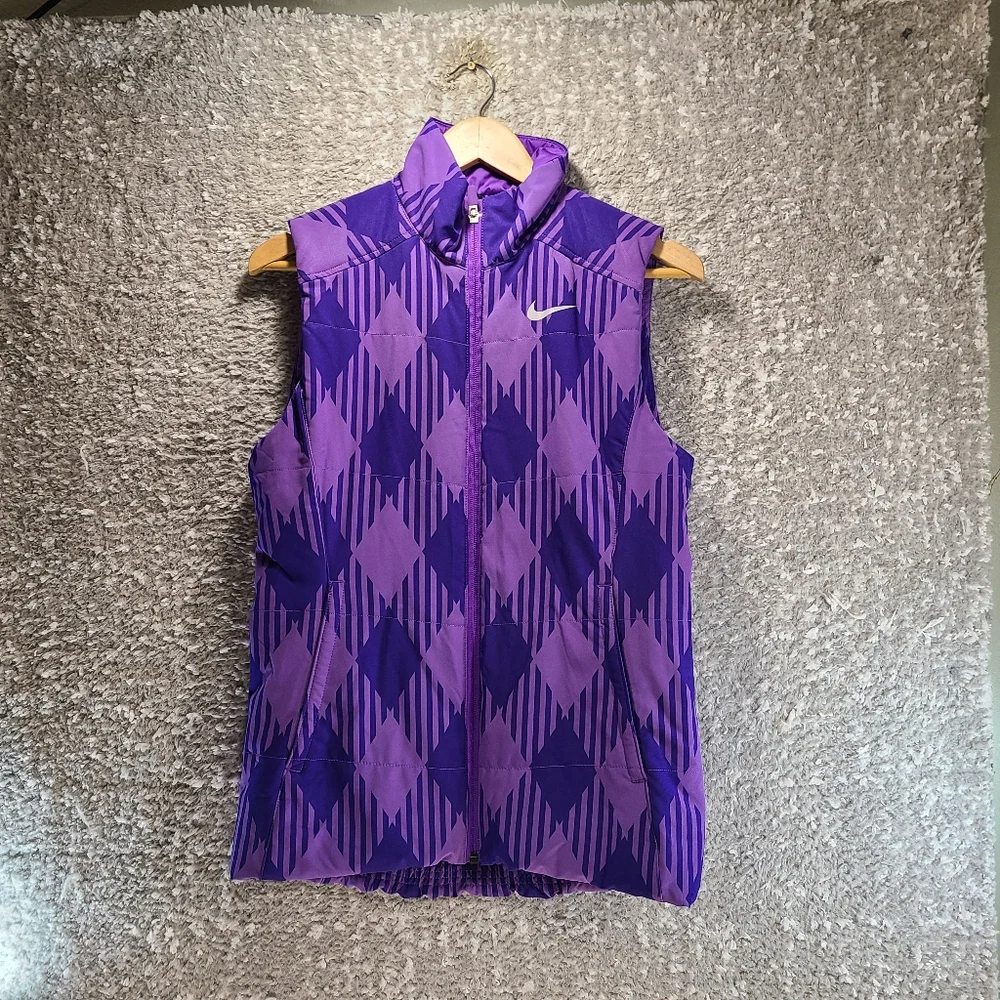 Nike Golf Sport Thermal Full‎ Zip Vest Size Small Purple Polyester Blend